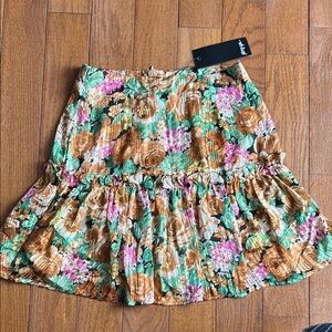 Nasty Gal Pink and Green ruffle Skirt